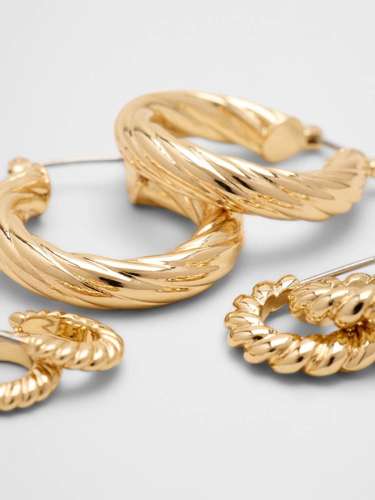 Baguette Earrings (3 Pack)