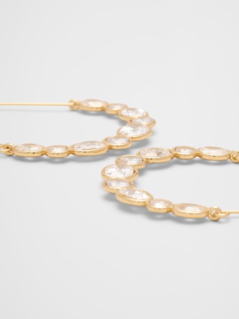 Shine Oval Wire Hoop Earrings