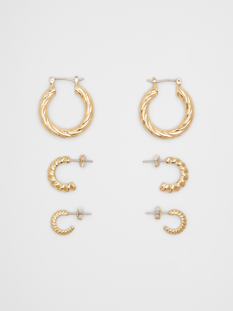 Baguette Earrings (3 Pack)