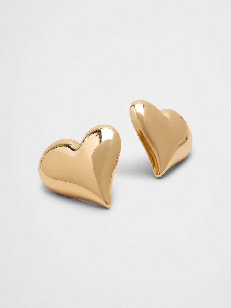 Oversize Heart Stud Earrings