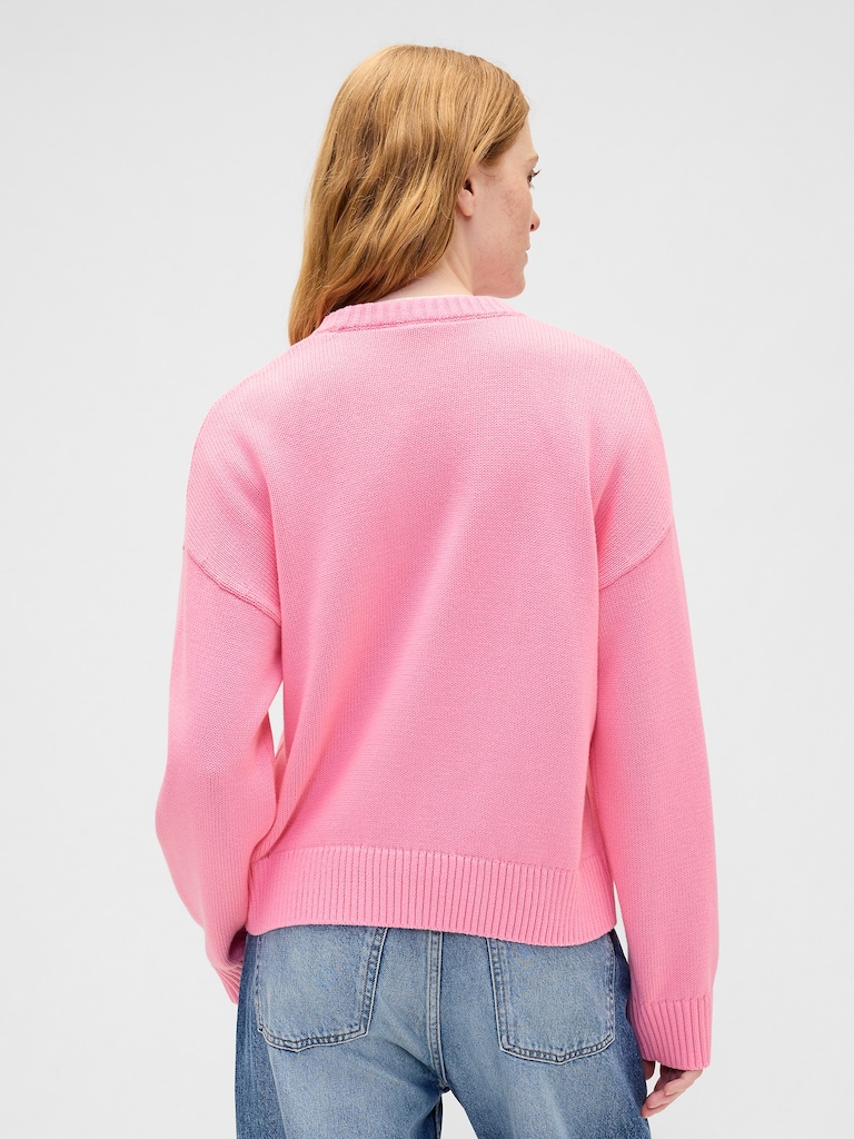 Relaxed Cotton Crewneck Sweater