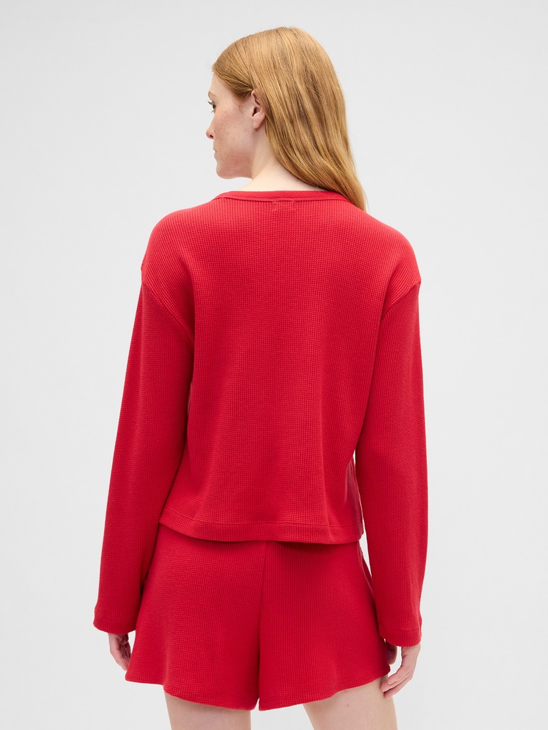 Relaxed Waffle-Knit PJ T-Shirt