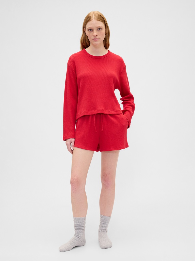 Relaxed Waffle-Knit PJ T-Shirt