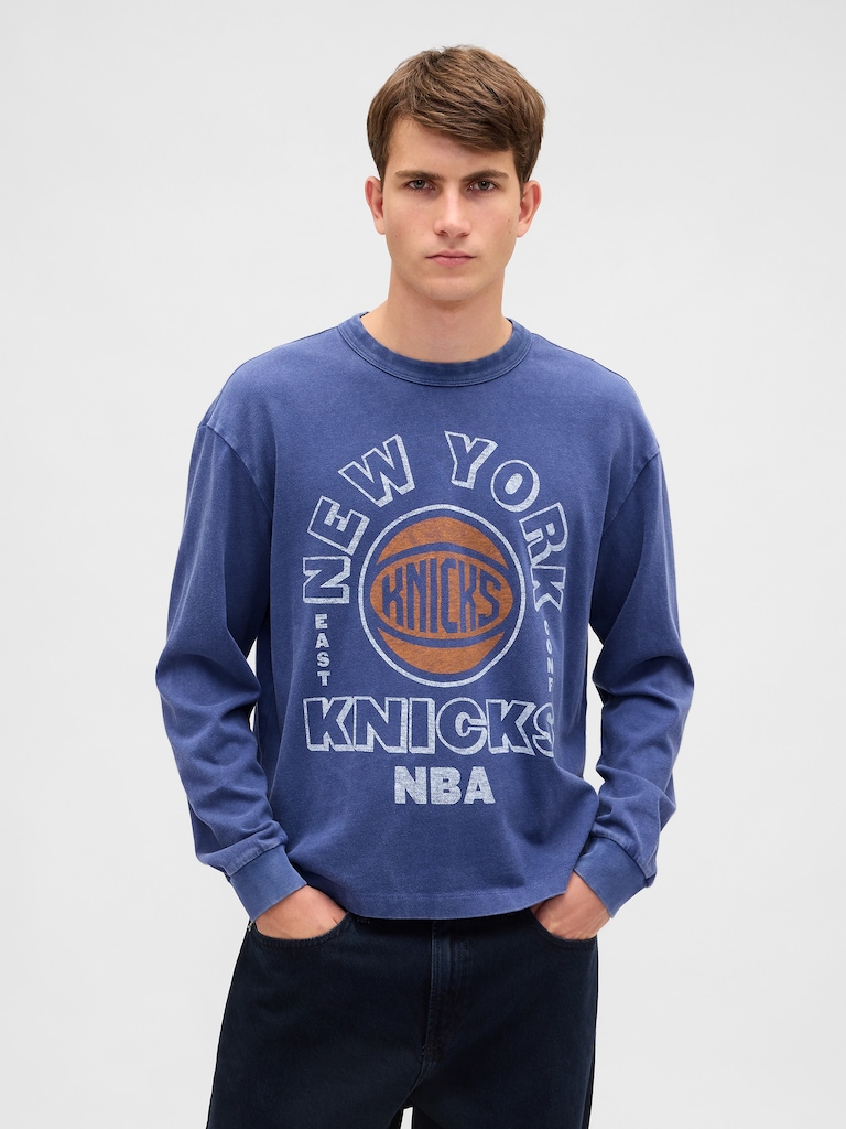 NBA New York Knicks Crop Graphic T-Shirt
