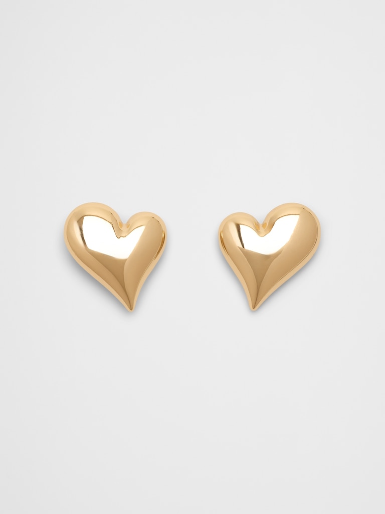 Oversize Heart Stud Earrings