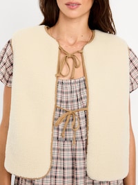 Tie-Front Sherpa Vest