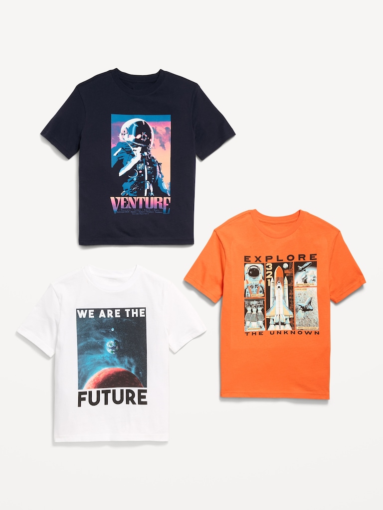 Short-Sleeve Graphic T-Shirt 3-Pack for Boys