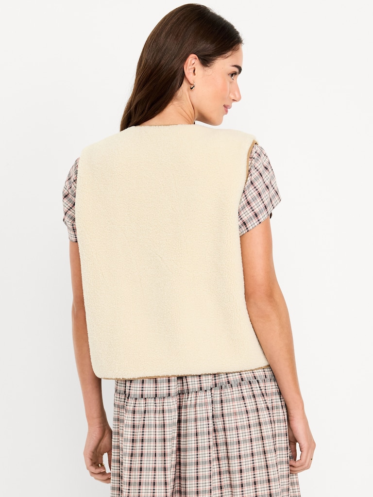 Tie-Front Sherpa Vest