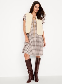 Tie-Front Sherpa Vest