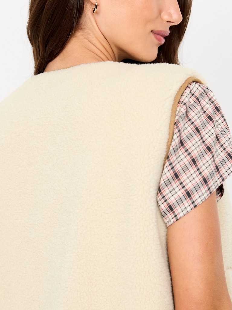 Tie-Front Sherpa Vest