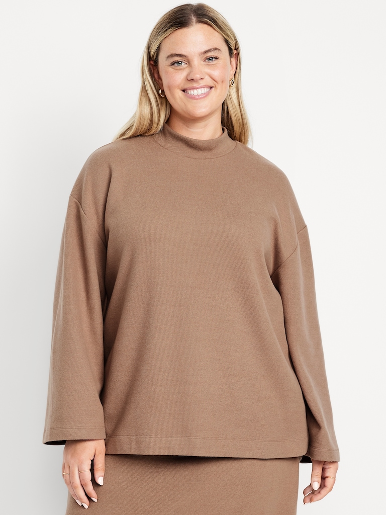Cozy Mock-Neck Tunic Sweater