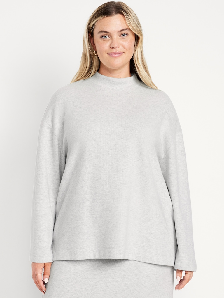 Cozy Mock-Neck Tunic Sweater