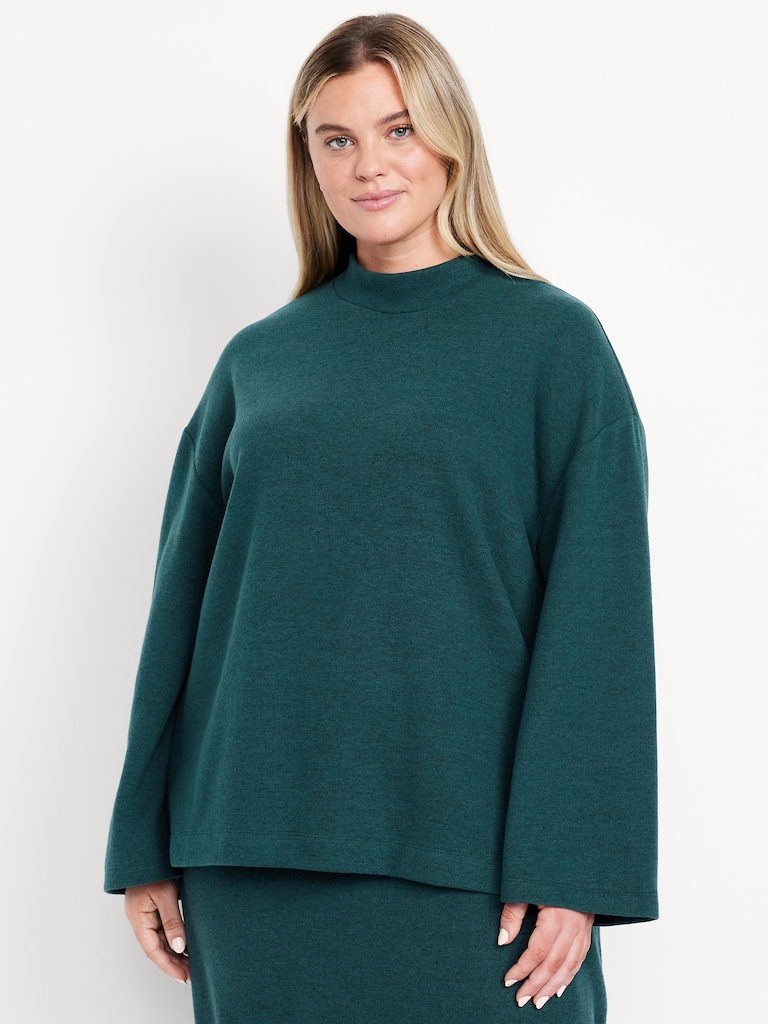 Cozy Mock-Neck Tunic Sweater