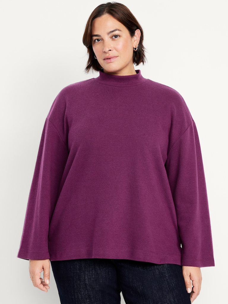 Cozy Mock-Neck Tunic Sweater