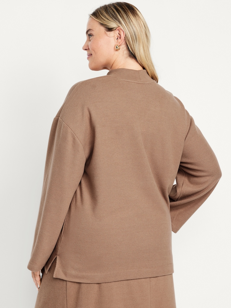 Cozy Mock-Neck Tunic Sweater