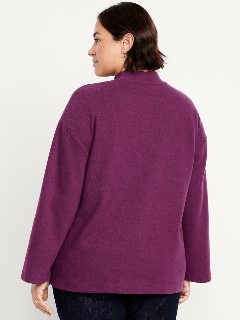 Cozy Mock-Neck Tunic Sweater