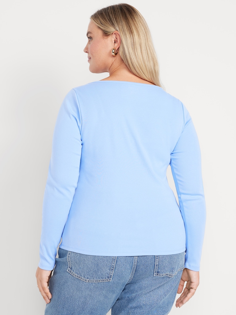 Snug Long-Sleeve Boatneck T-Shirt