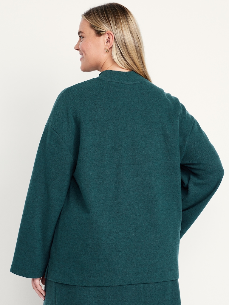 Cozy Mock-Neck Tunic Sweater