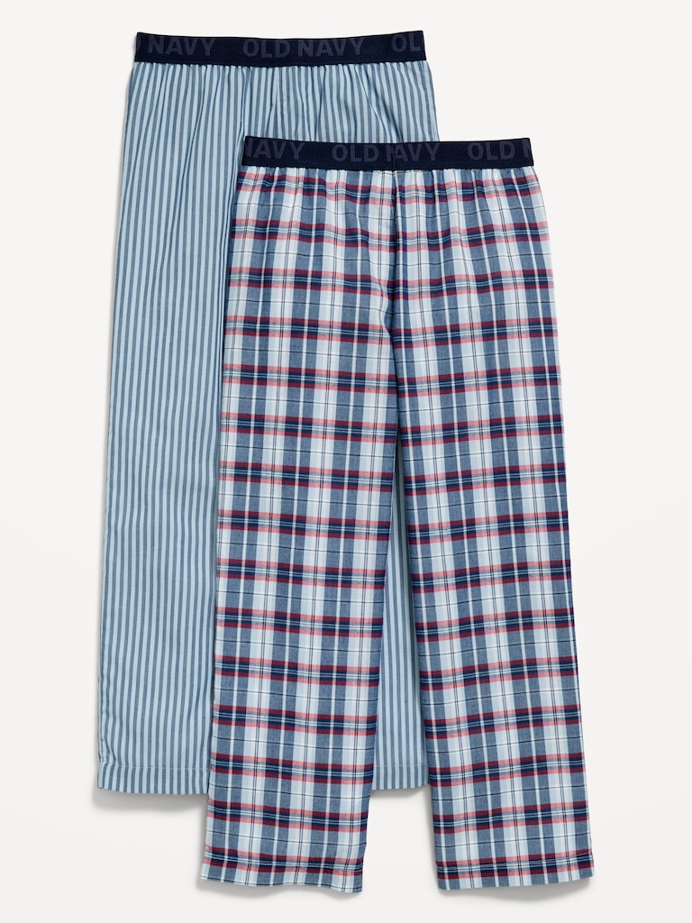 Printed Poplin Straight-Leg Pajama Pants 2-Pack for Boys