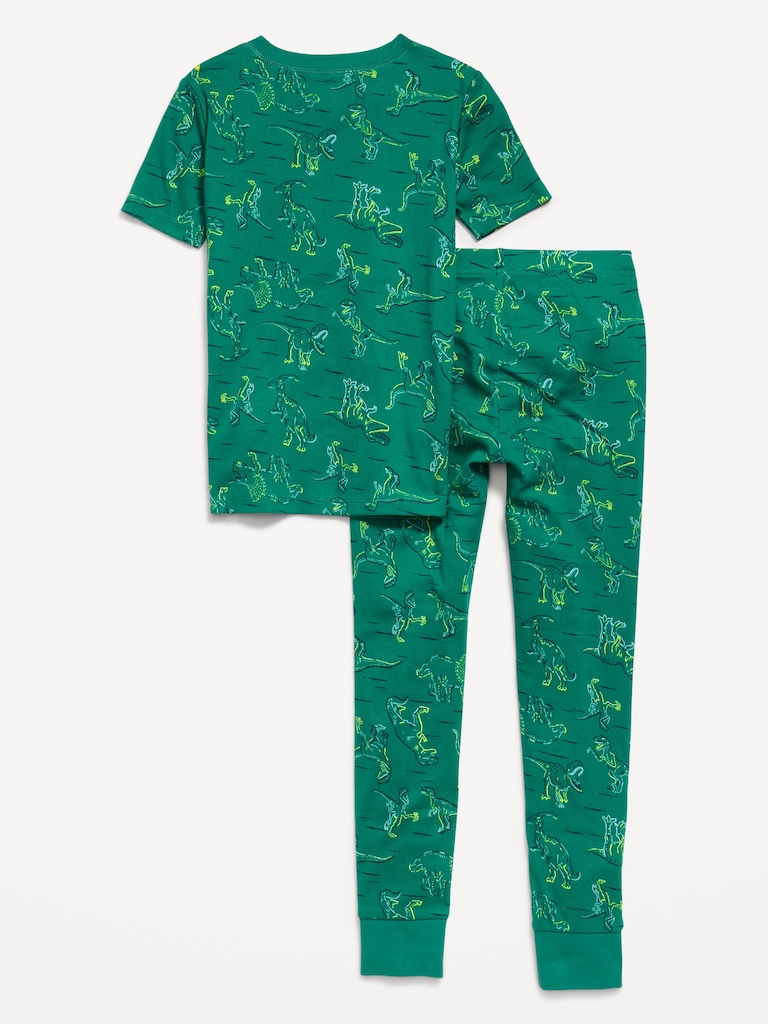 Gender-Neutral Snug-Fit Graphic Pajama Set for Kids