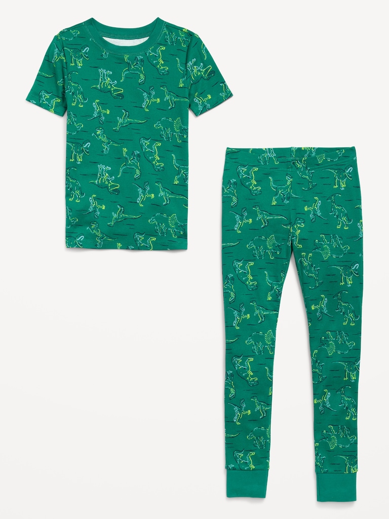 Gender-Neutral Snug-Fit Graphic Pajama Set for Kids