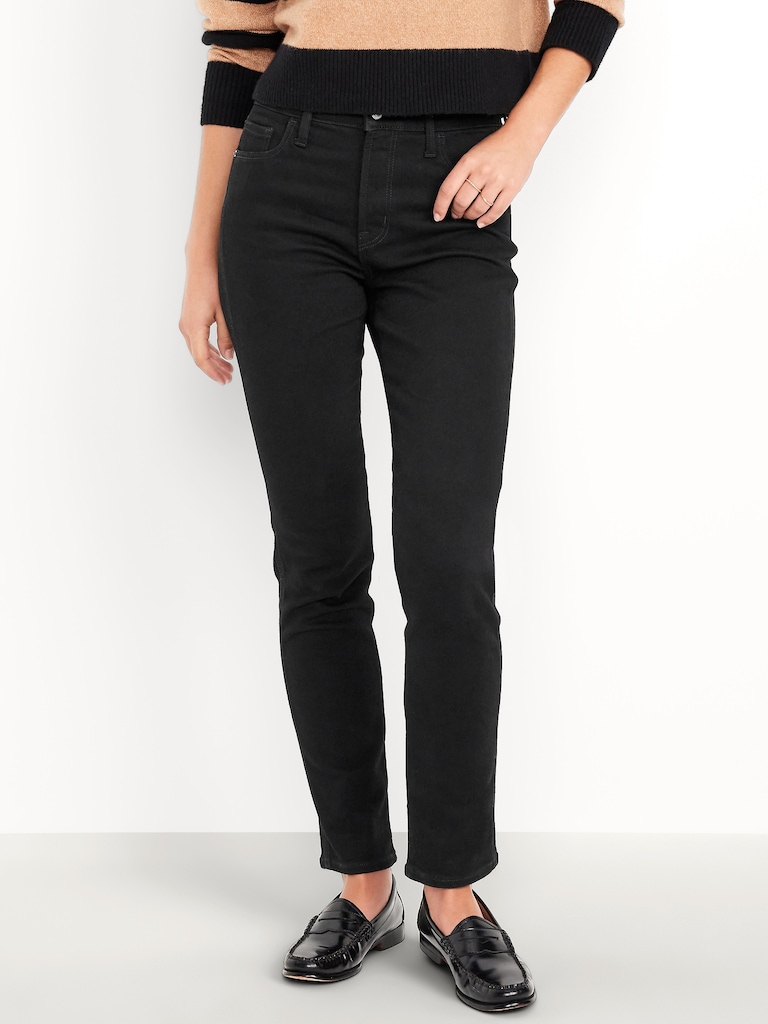 High-Waisted Slim Jeans