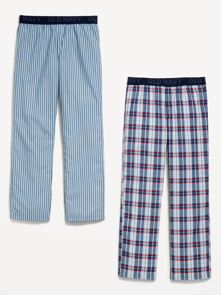 Printed Poplin Straight-Leg Pajama Pants 2-Pack for Boys