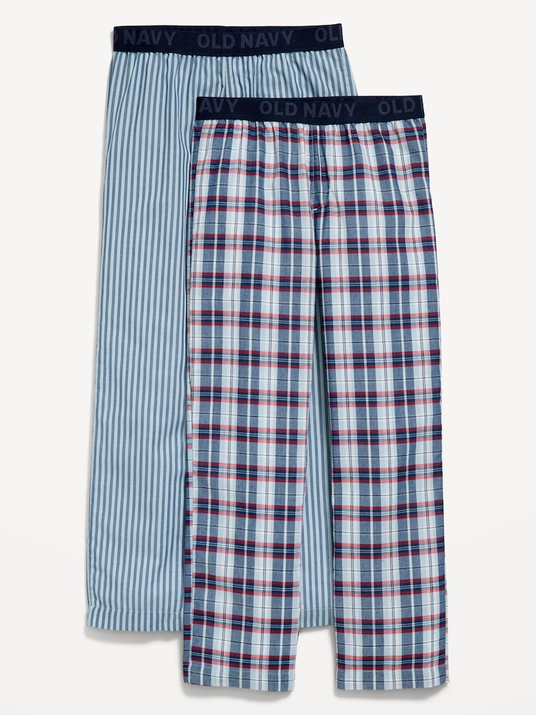 Printed Poplin Straight-Leg Pajama Pants 2-Pack for Boys