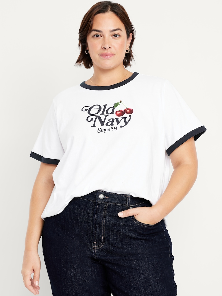 EveryWear Crew-Neck Logo-Graphic Ringer T-Shirt