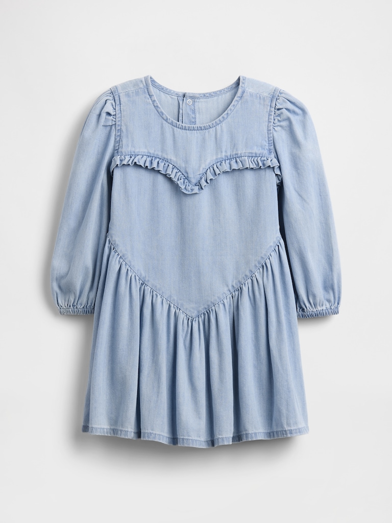 Baby & Toddler Denim Ruffle Heart Dress