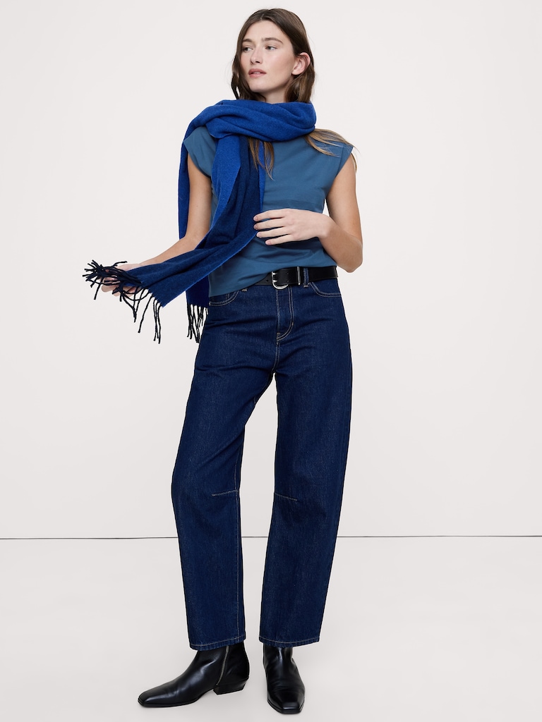 Silky Cotton Mock-Neck Top