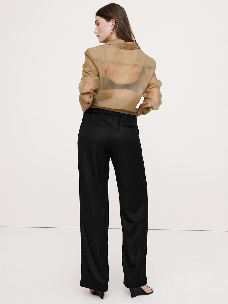 High-Rise Wide-Leg Drapey TENCEL™ Pull-On Pant