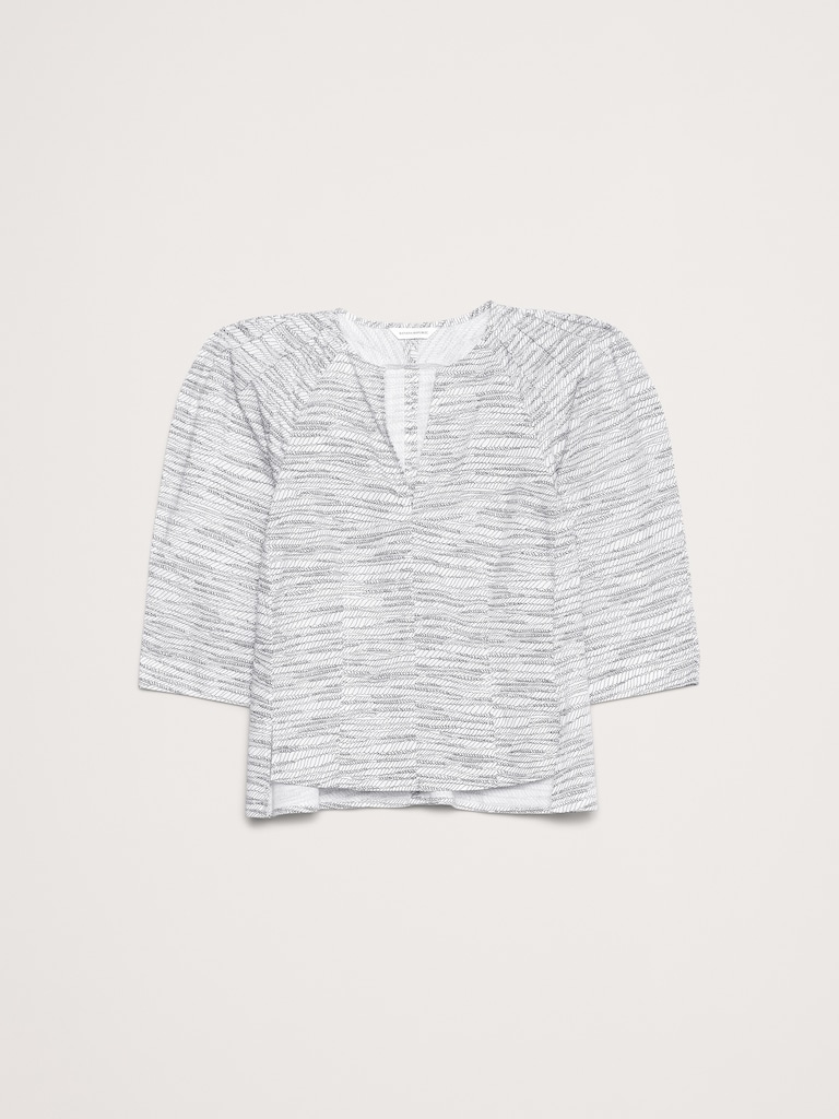 Stretch-Cotton Volume-Sleeve Top
