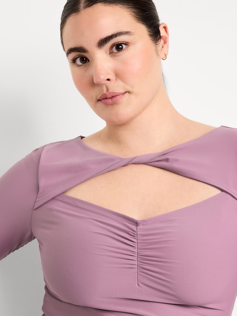 PowerSoft Long-Sleeve Cut-Out Top