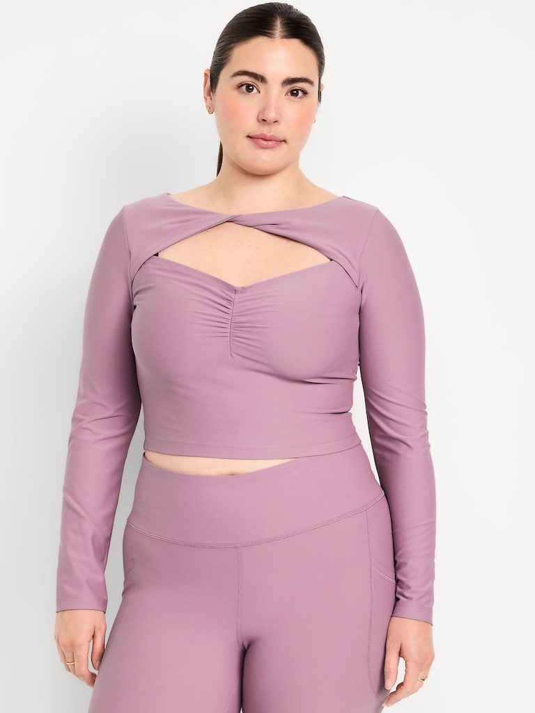PowerSoft Long-Sleeve Cut-Out Top