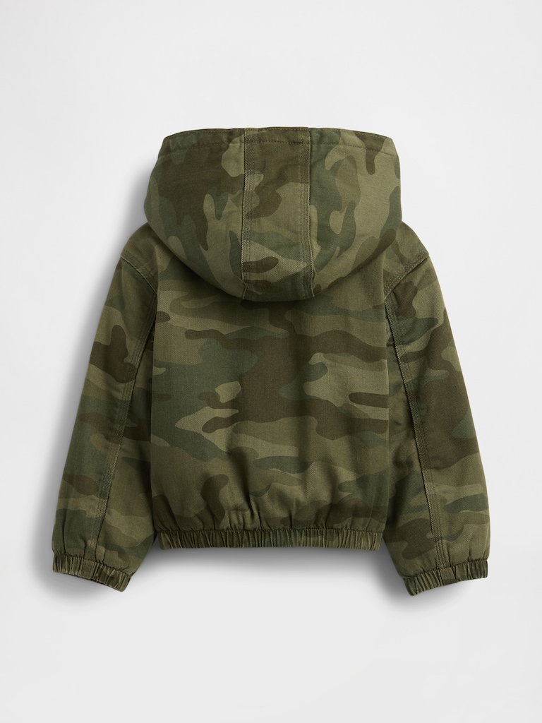 Baby & Toddler Sherpa-Lined Hooded Camo Denim Jacket
