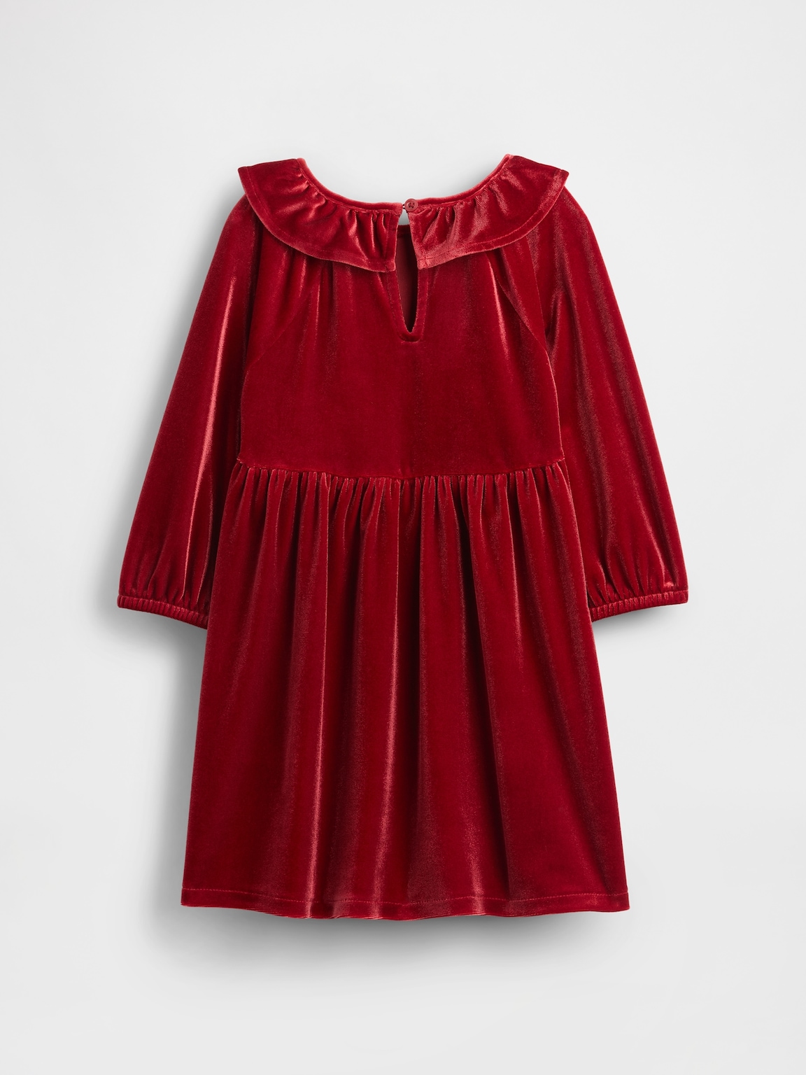 Baby & Toddler Velour Ruffle Collar Dress