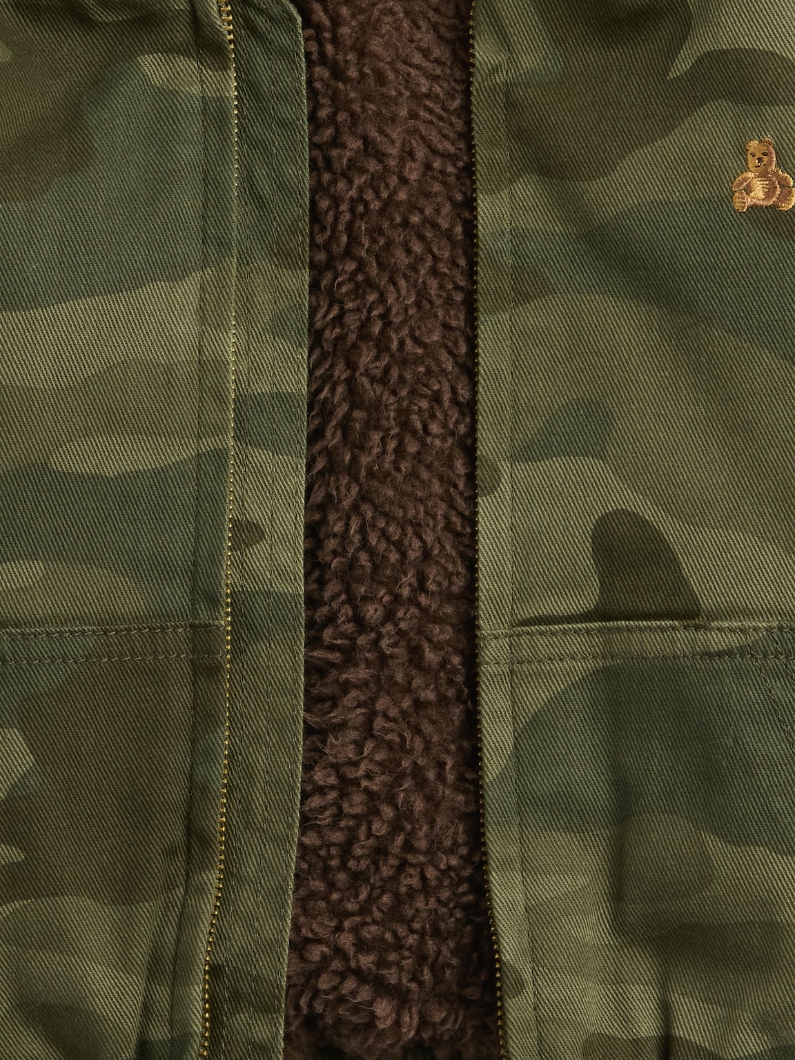Baby & Toddler Sherpa-Lined Hooded Camo Denim Jacket