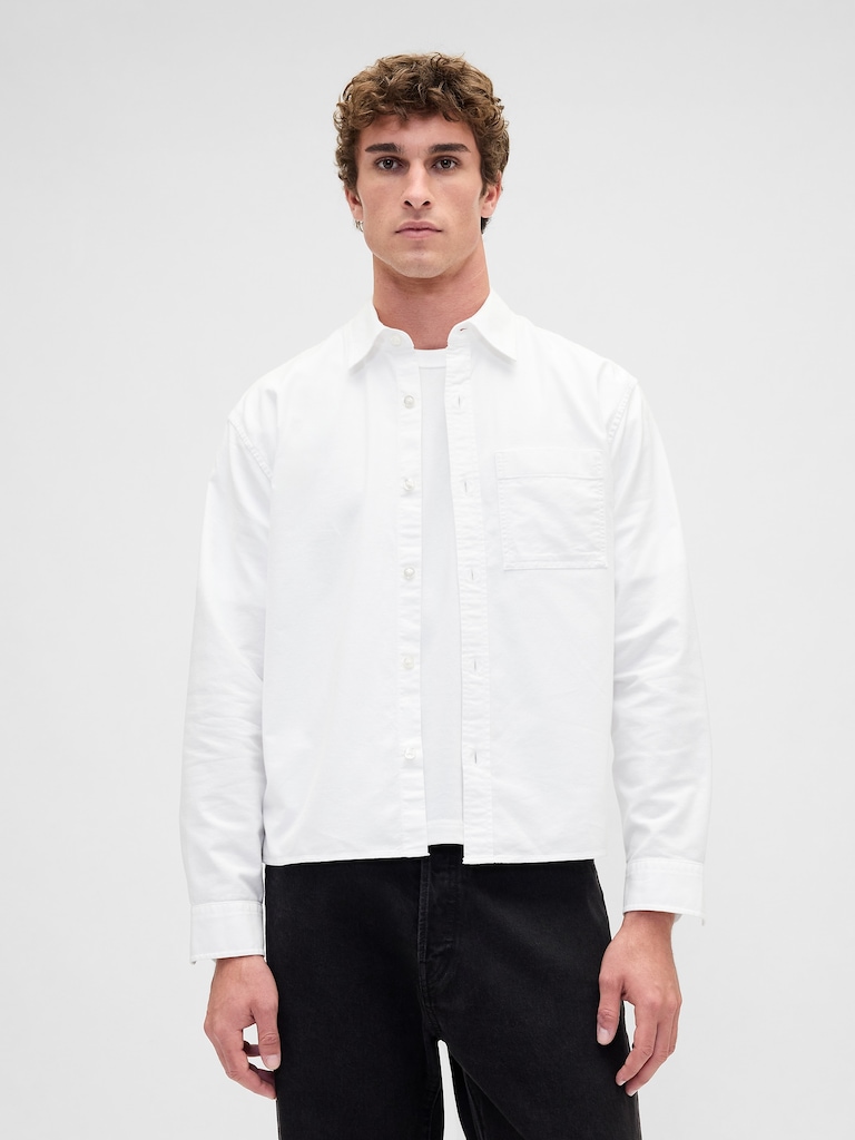 Relaxed Crop Oxford Shirt