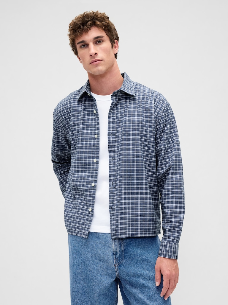 Relaxed Straight-Hem Oxford Shirt