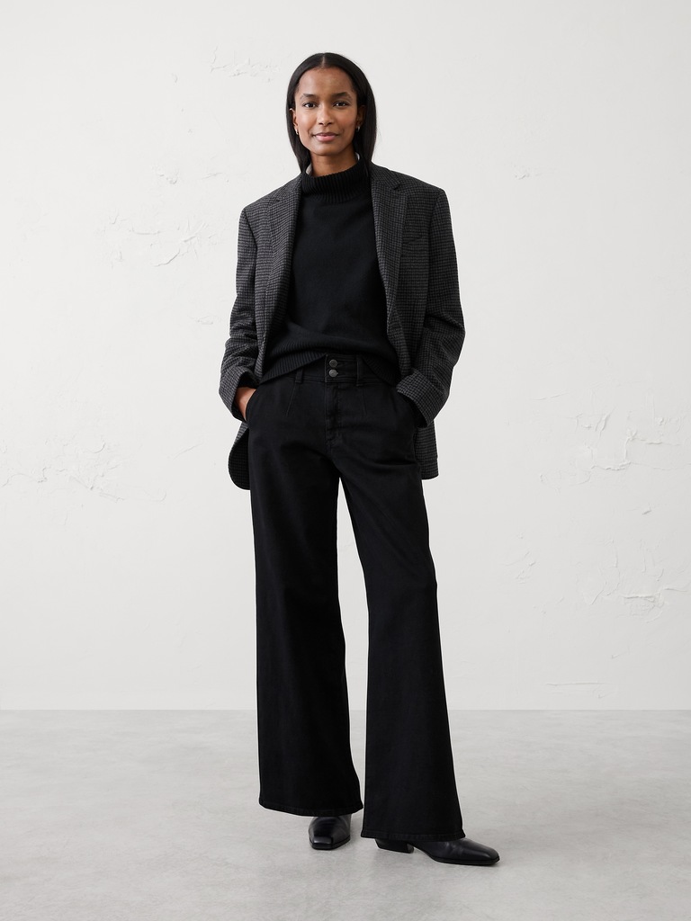 Wide-Leg High-Rise Darted Trouser Jean