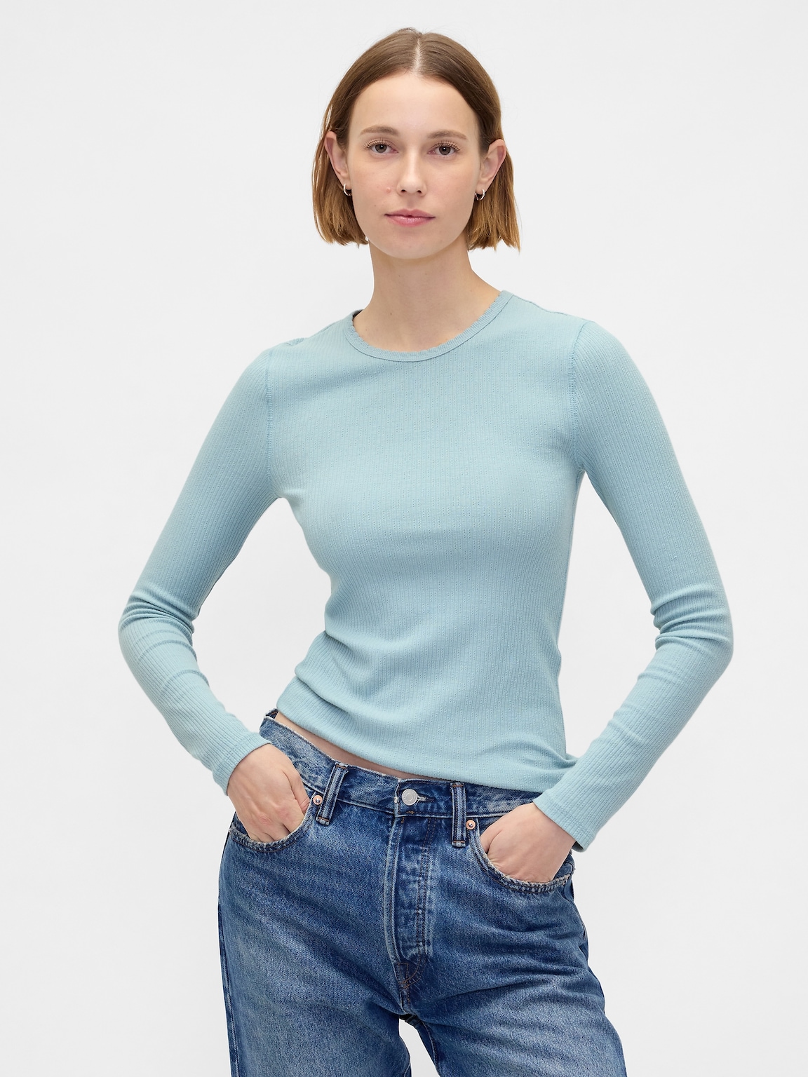 Pointelle Rib T-Shirt