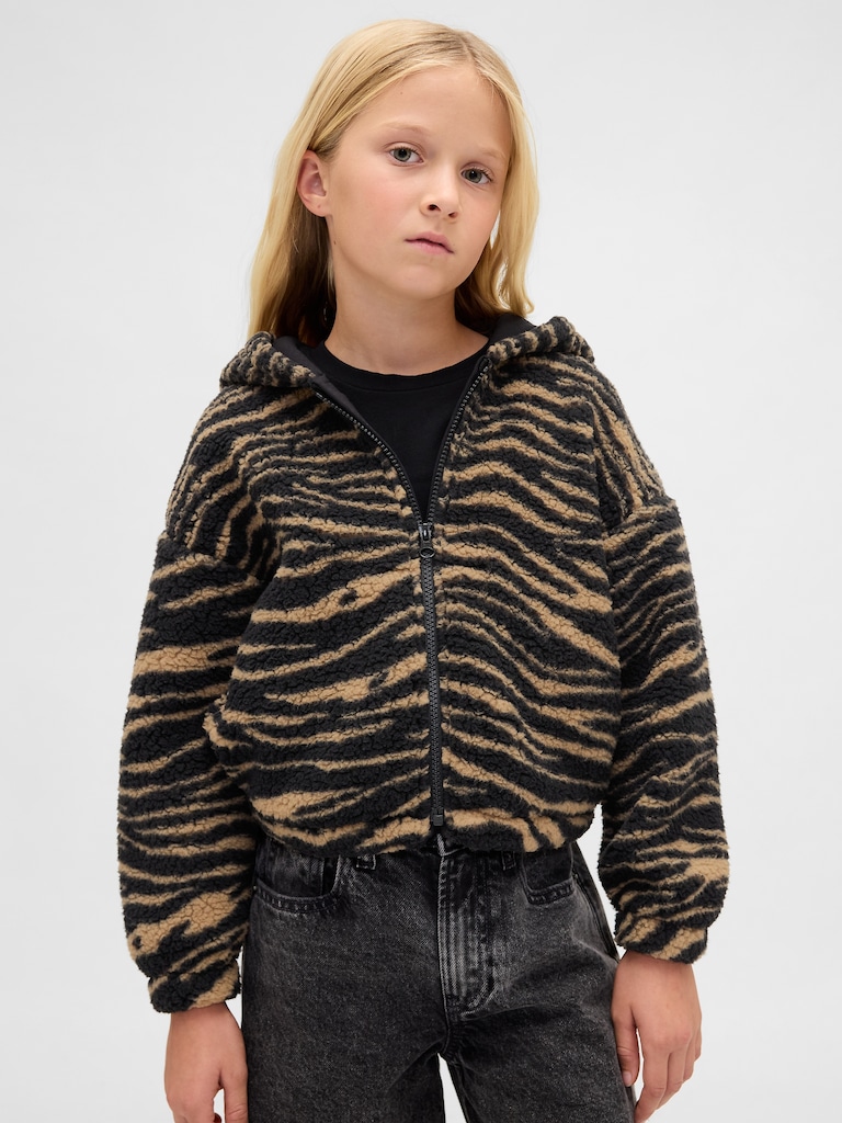 Kids Sherpa Relaxed Zip Hoodie