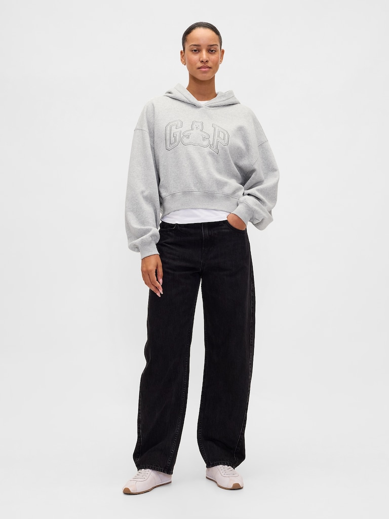 VintageSoft Brannan Bear Logo Crop Hoodie