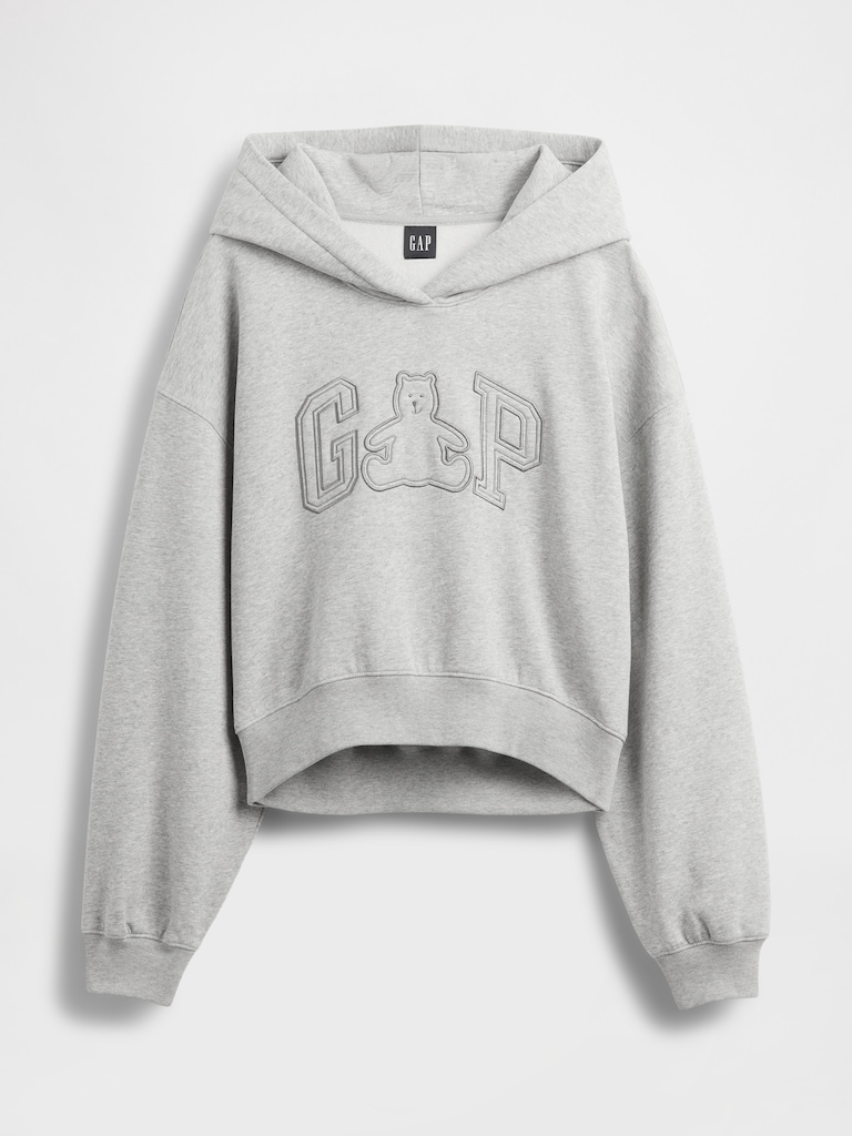 VintageSoft Brannan Bear Logo Crop Hoodie