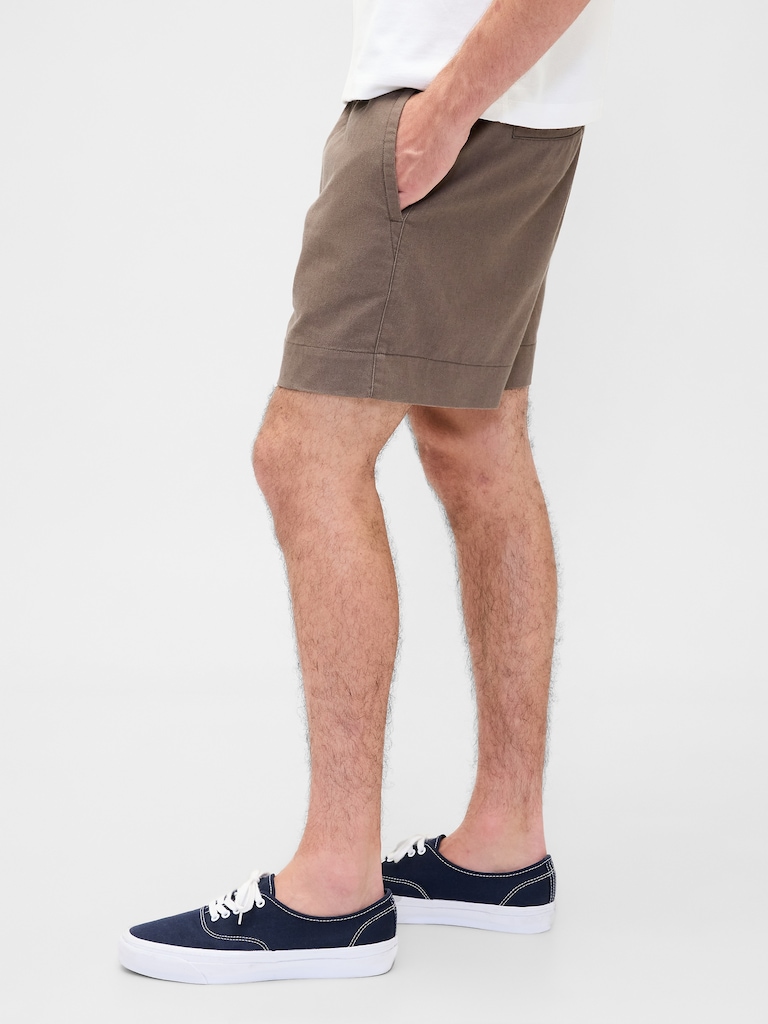 5.5" Linen-Blend Relaxed Shorts