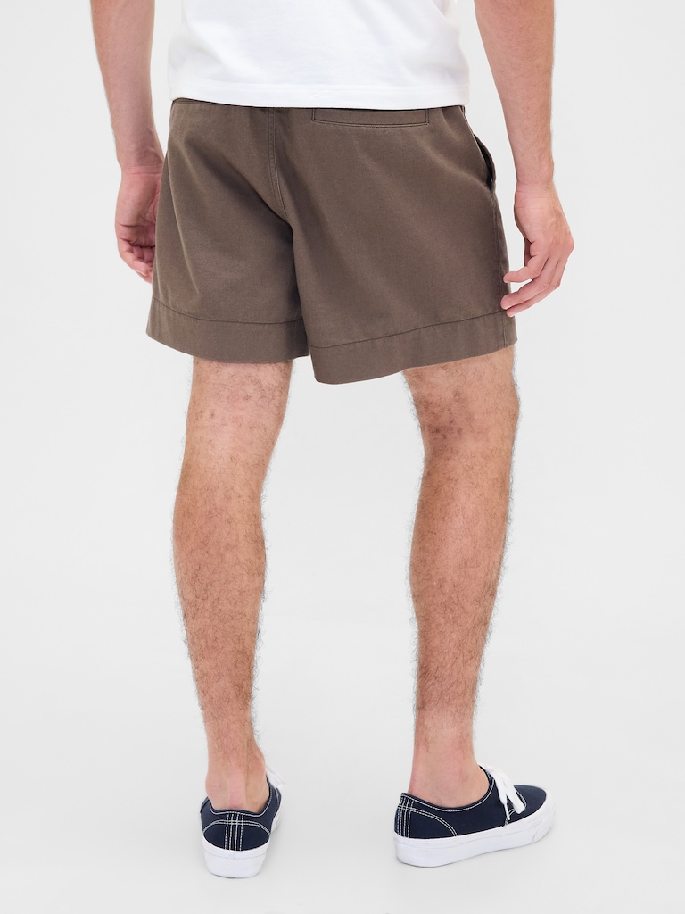 5.5" Linen-Blend Relaxed Shorts