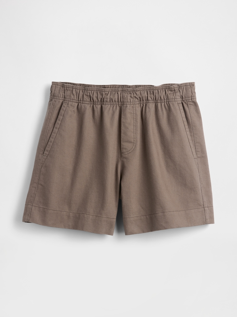 5.5" Linen-Blend Relaxed Shorts