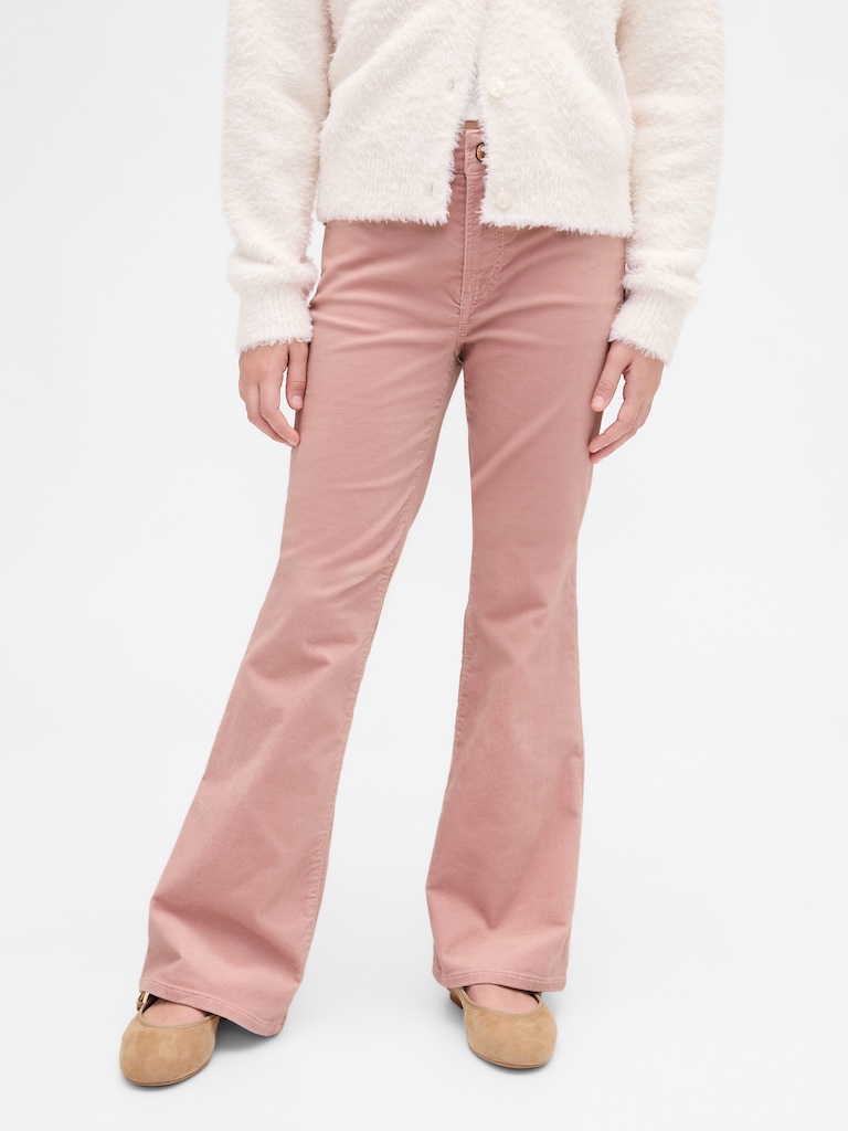 Kids High Rise Velvet '70s Flare Pants