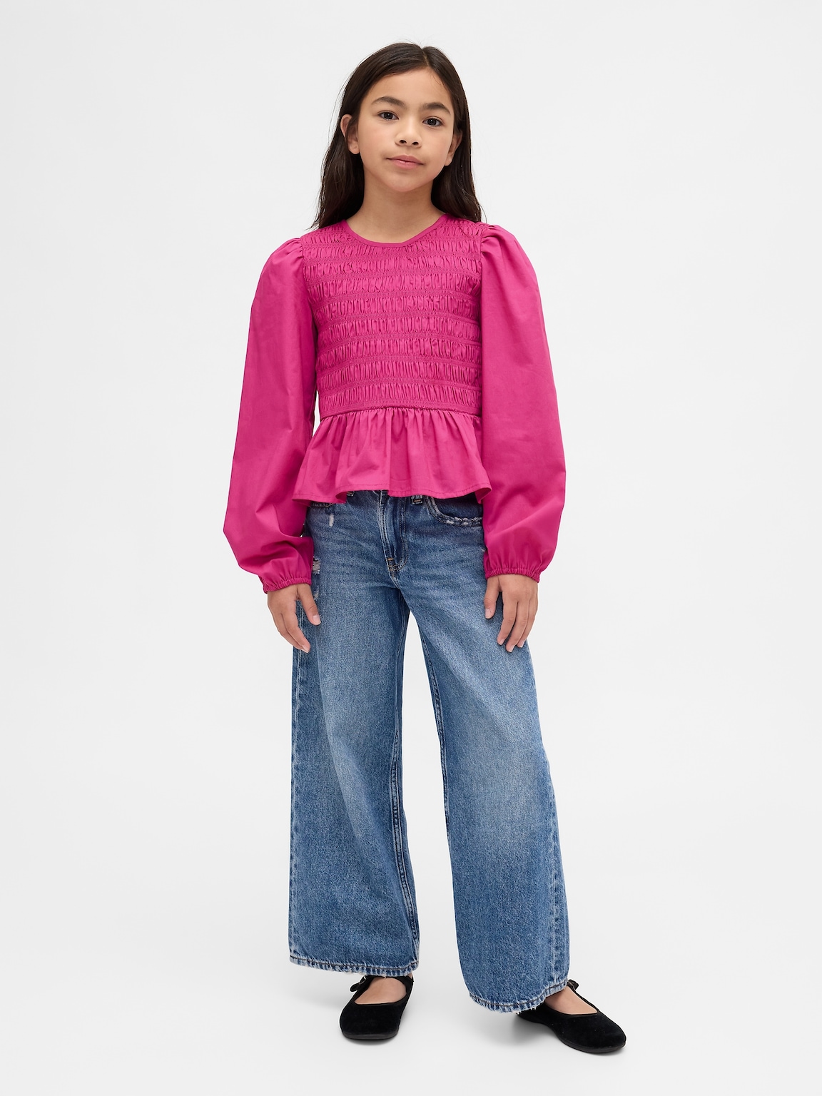 Kids Smocked Peplum Top